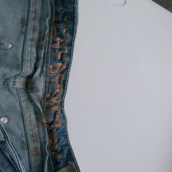 Hybrid  Blue Wash Distressed Boot Cut Y2K Jeans Size 27 - Picture 7 of 9